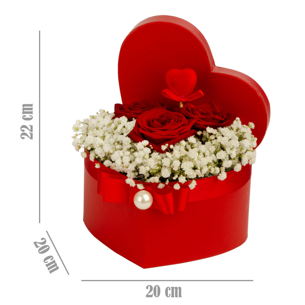 Cuore rose rosse orsacchiotto bianco