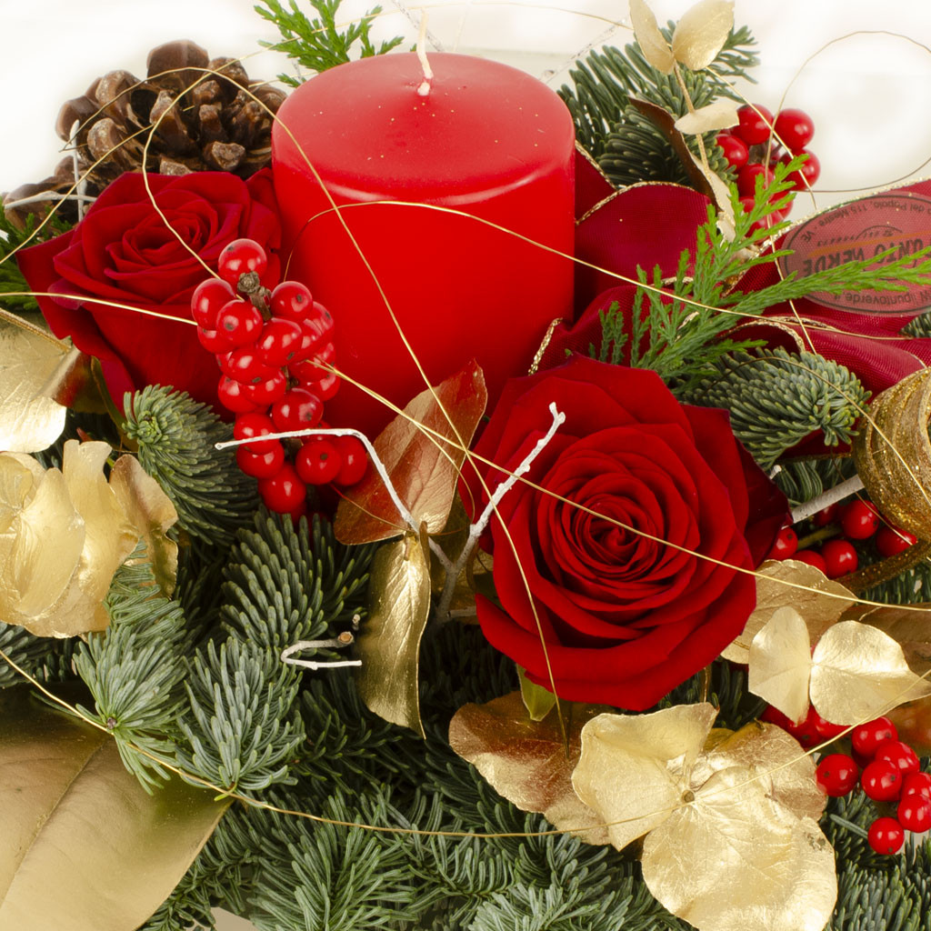 Centrotavola natalizio con candela